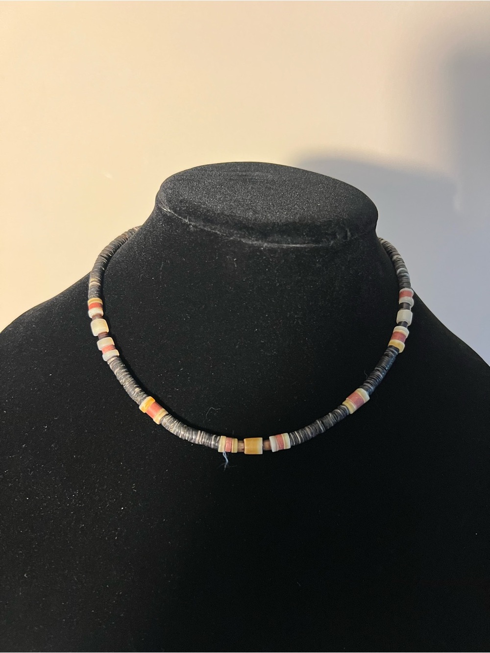 Boho flat bead choker